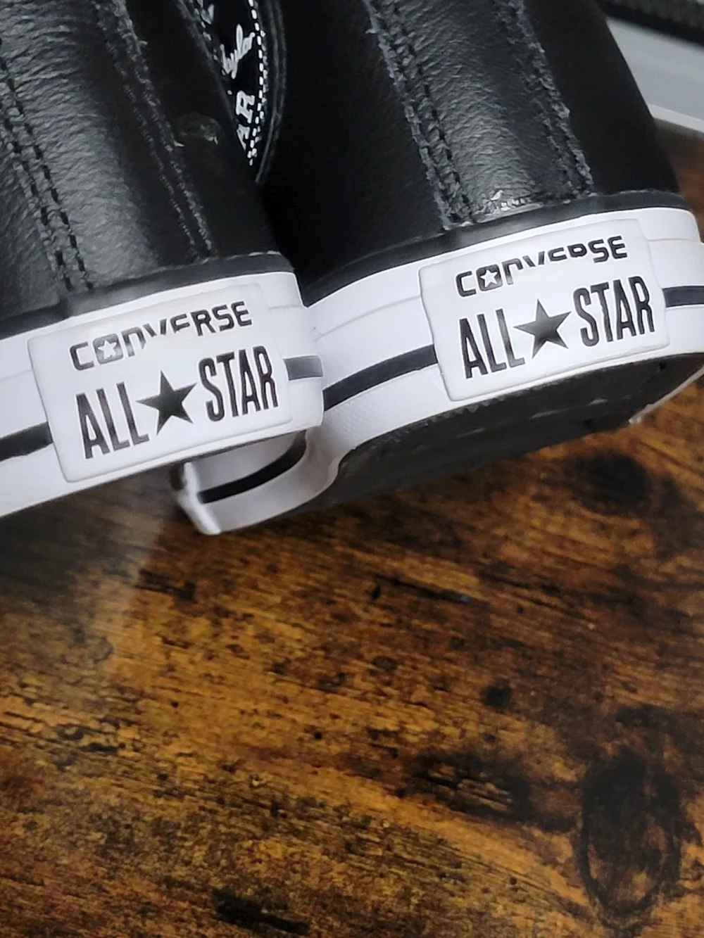 Converse All Star Chuck Taylor high Tops In Black and White Leather
